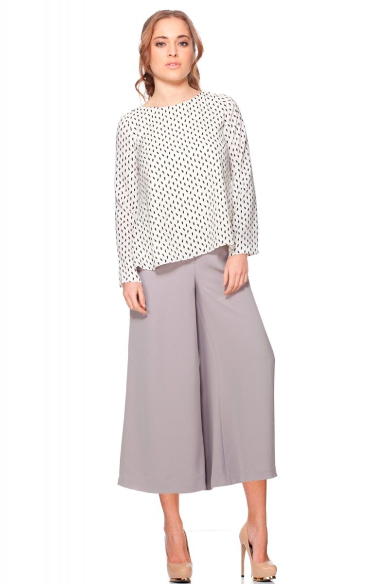 camisa blanca y negra asimetrica de manga larga de fiesta evento nochevieja de rocknrom en apparentia