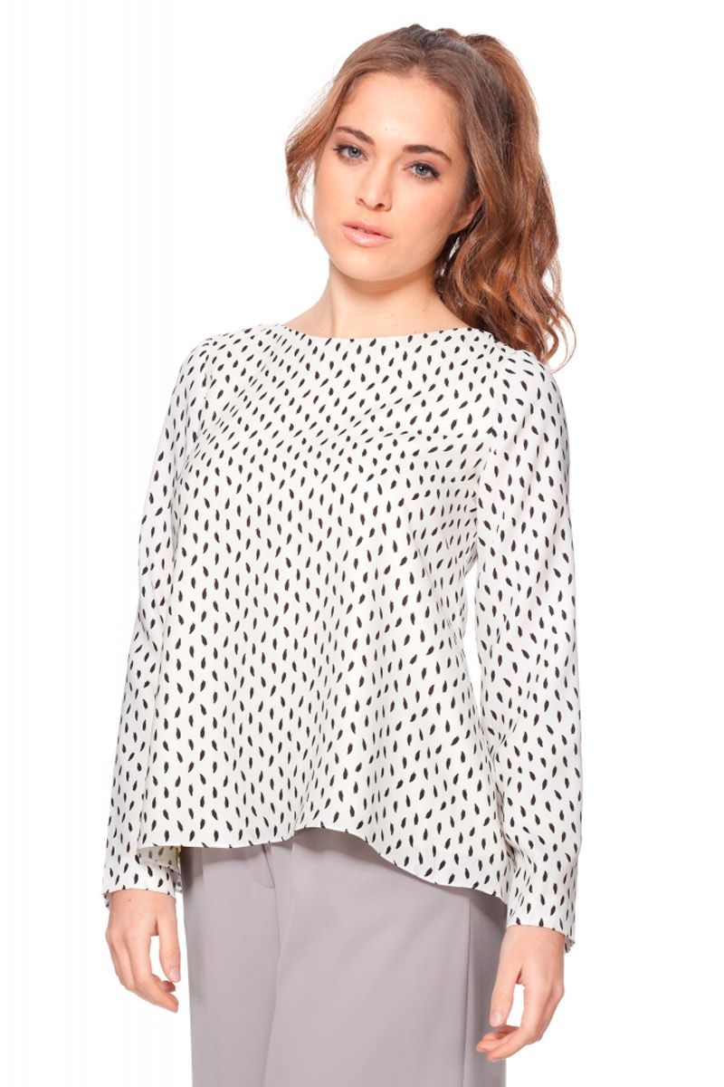 blusa blanca y negra con estampado de manga larga para fiesta evento nochevieja de rocknrom en apparentia