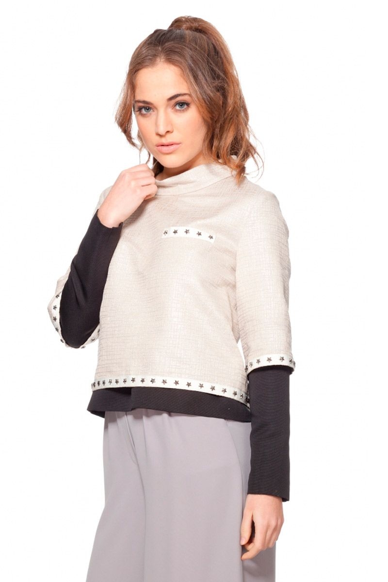 top blanco lurex dorado doble capa para fiesta evento nochevieja de rocknrom en apparentia