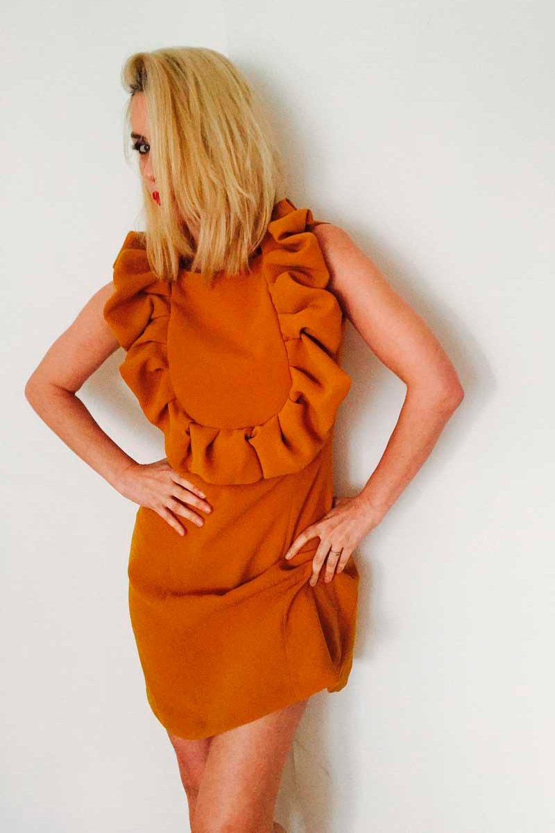 vestido corto rojo con volantes para boda fiesta evento coctel bautizo nochevieja de bouret en apparentia