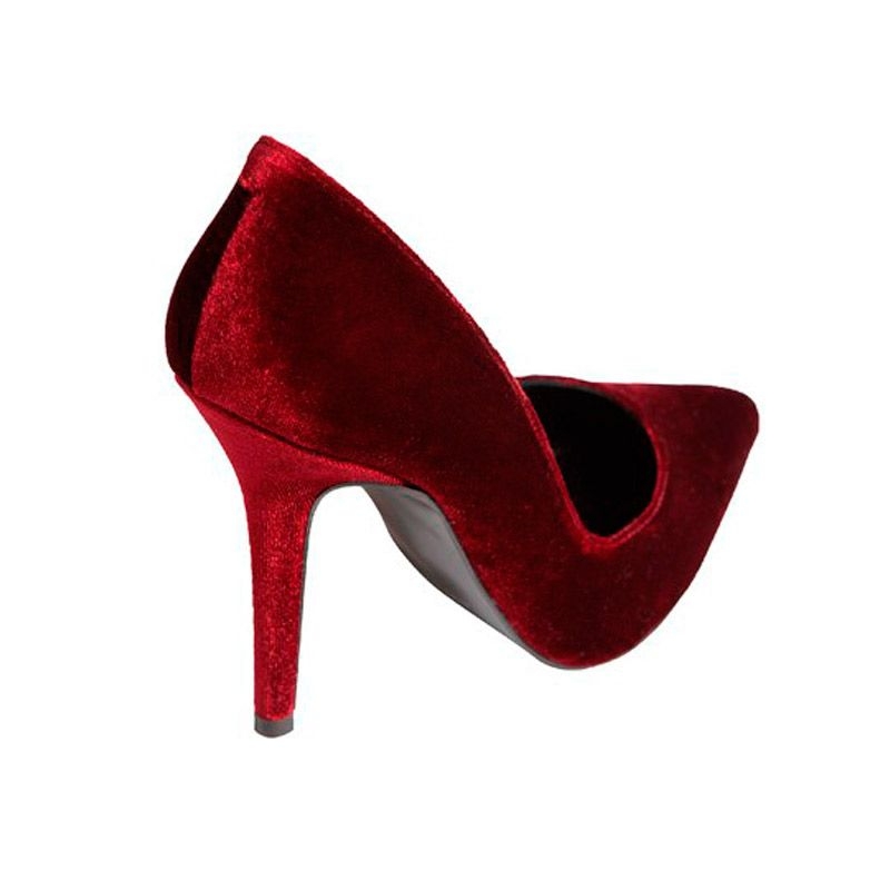 stilettos de terciopelo granate burdeos para boda fiesta evento coctel bautizo de mas34 en apparentia