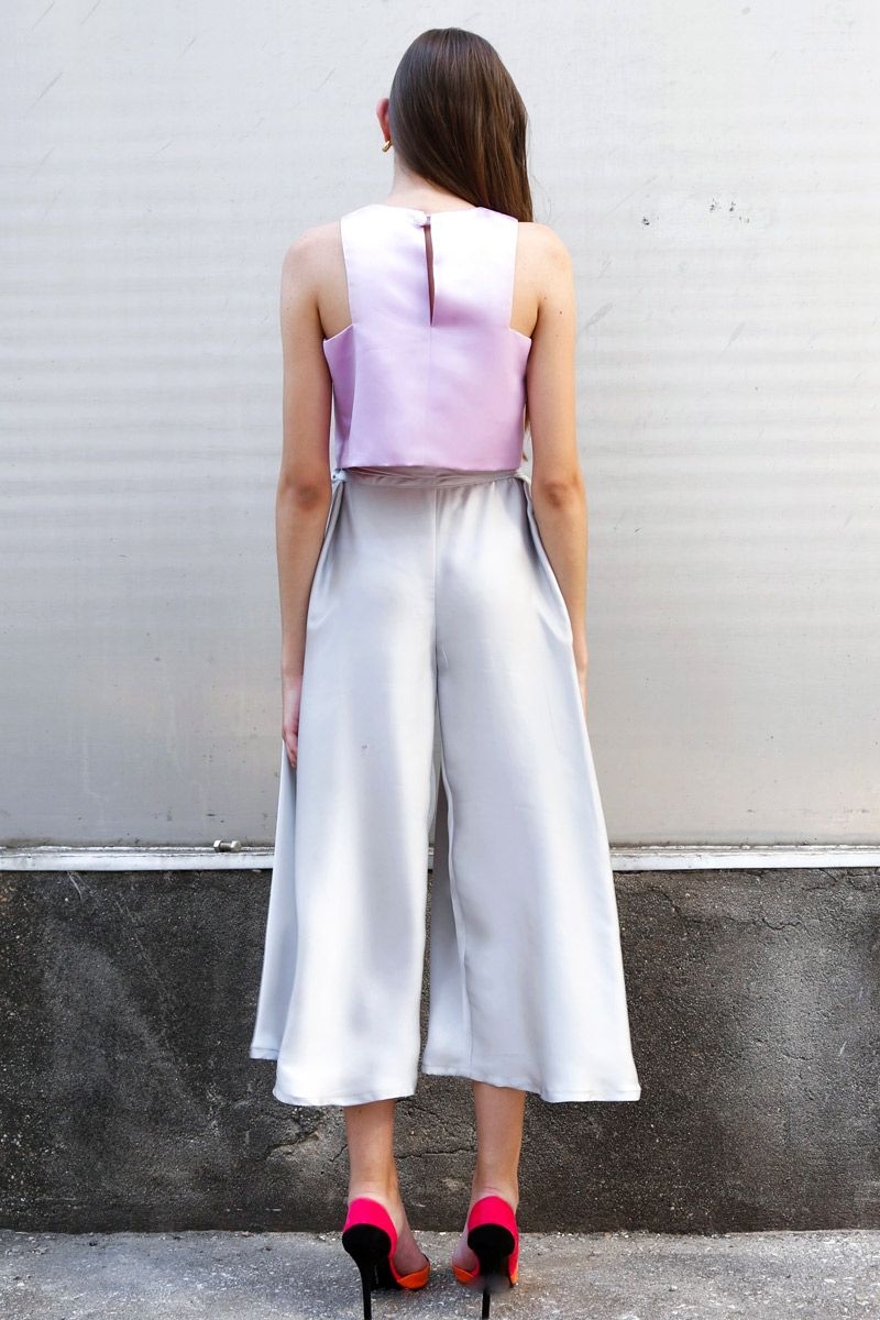 palazzo fluido midi gris perla de fiesta boda evento coctel bautizo comunion nochevieja de cousin bliss en apparentia