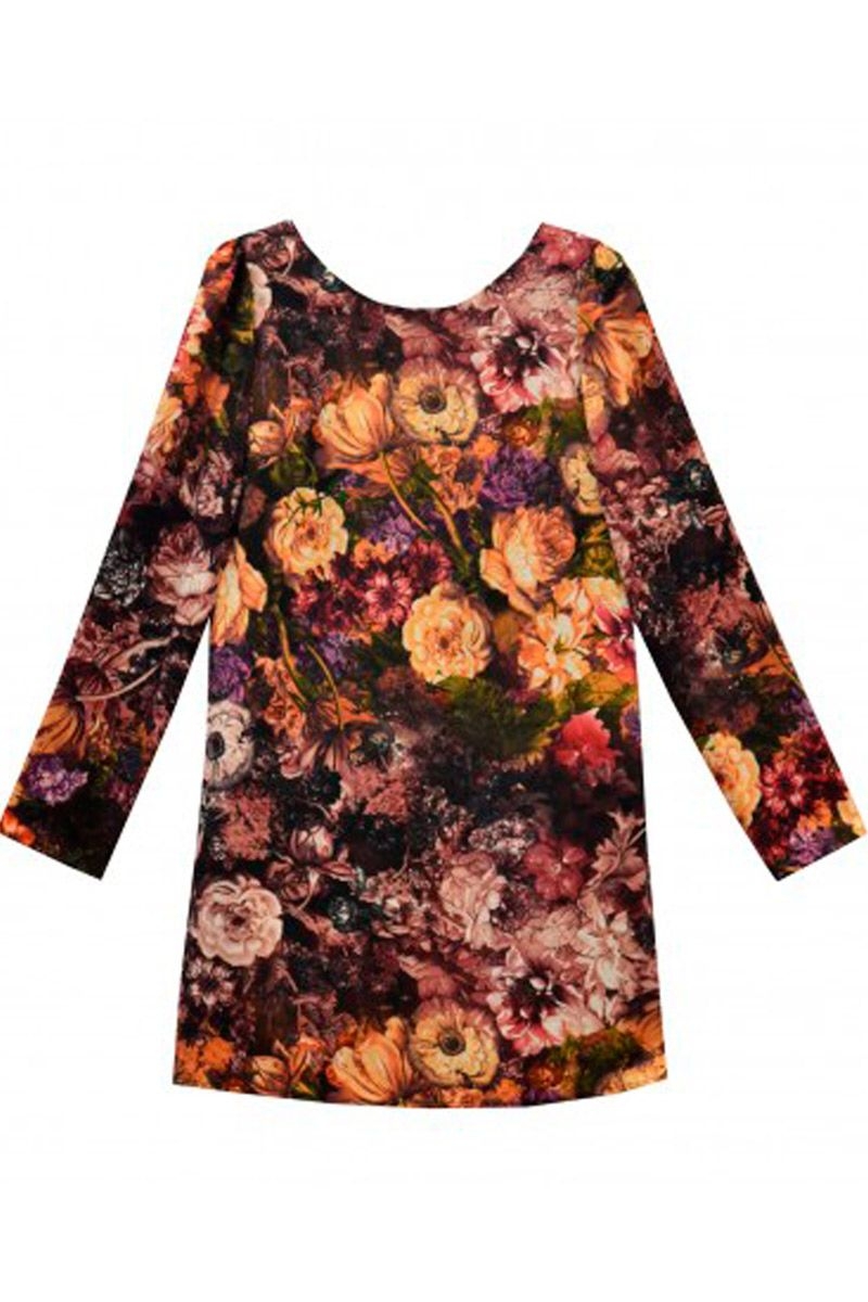 vestido de flores recto de manga larga de fiesta de arimoka