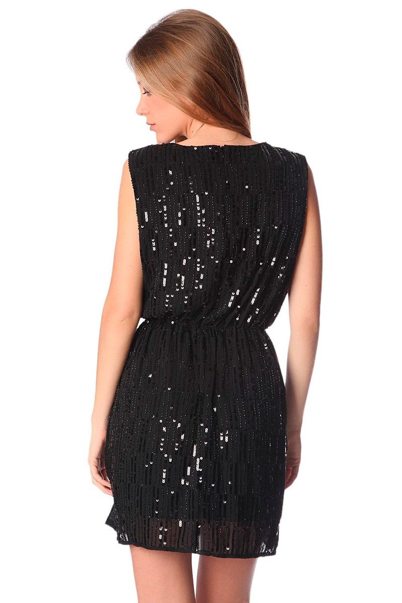 vestido de fiesta largo de lentejuelas verde con escote en la espalda tirantes para fiestas eventos de q2 en apparentia