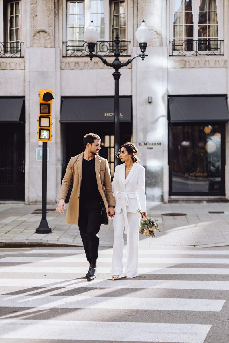 comprar traje de novia de chaqueta y pantalon de lentejuelas para boda íntima, segundo vestido de novia, preboda, evento de trabajo, fiesta