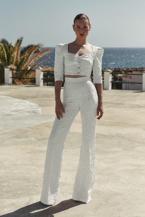 conjunto de top joya y palazzo para mama comunion o bautizo