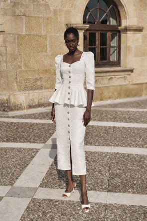 Vestido blanco con manga francesa para mama comunion comprar online