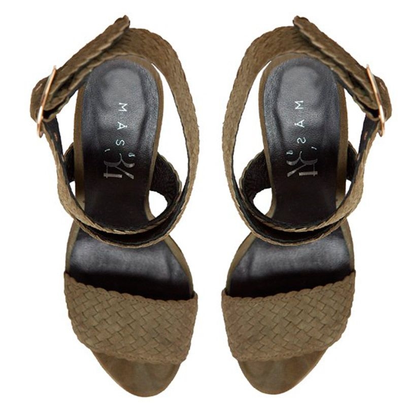 sandalias con plataforma verdes de ante para fiesta boda evento coctel bautizo comunion de primavera verano de mas34 en apparentia