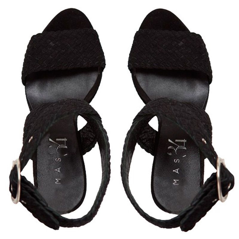 sandalias negras con plataforma y tacon para look invitada de boda fiesta evento coctel bautizo comunion de mas34 en apparentia