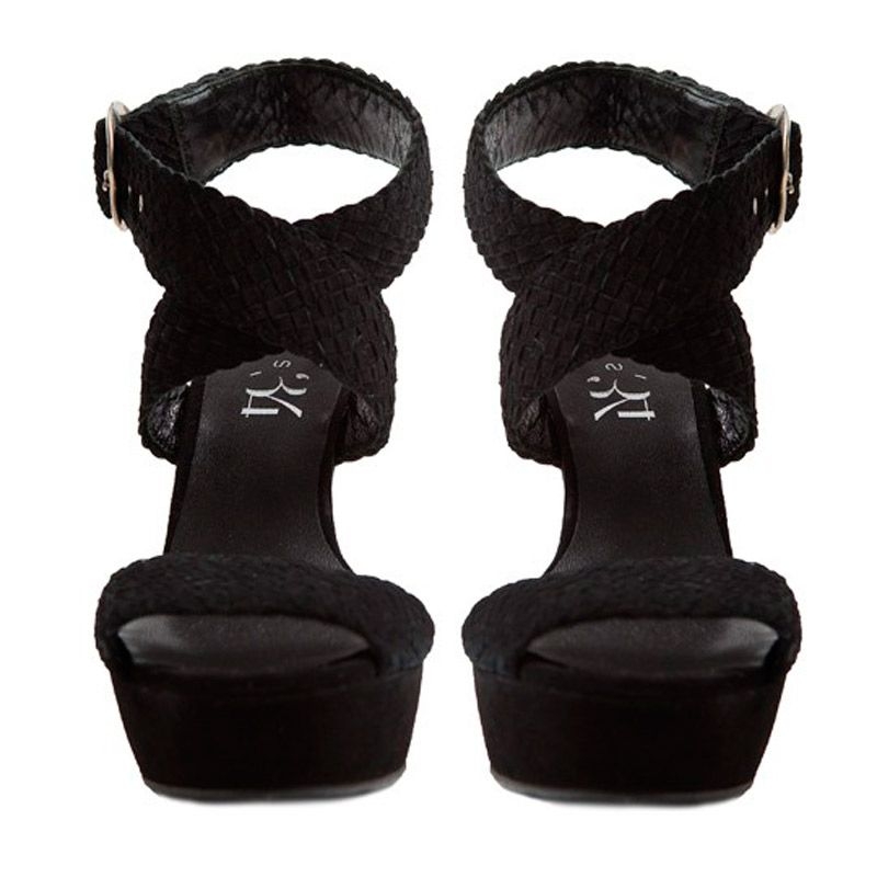 sandalias con plataforma de ante negro para fiesta boda evento bautizo comunion coctel de primavera verano de mas34 en apparentia