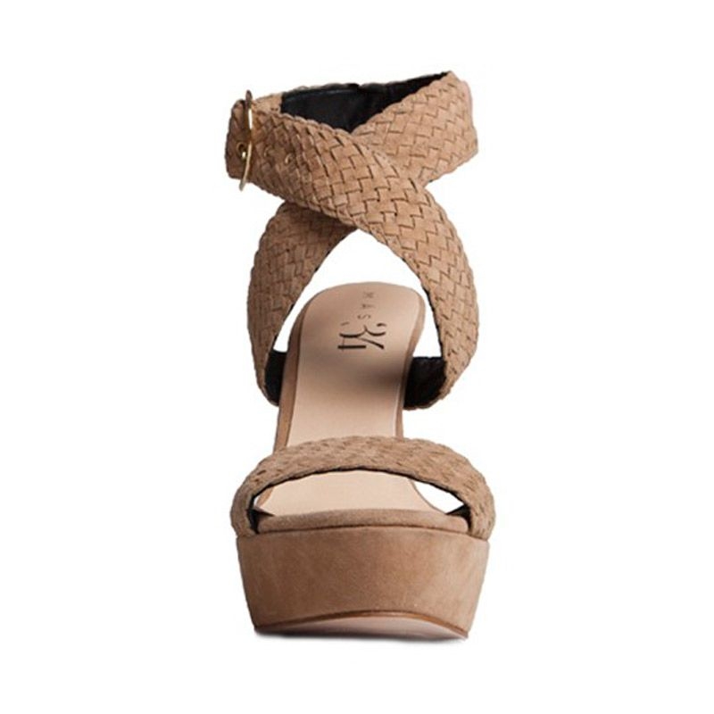 sandalias con plataforma de ante beige para fiesta boda evento coctel bautizo comunion de verano de
