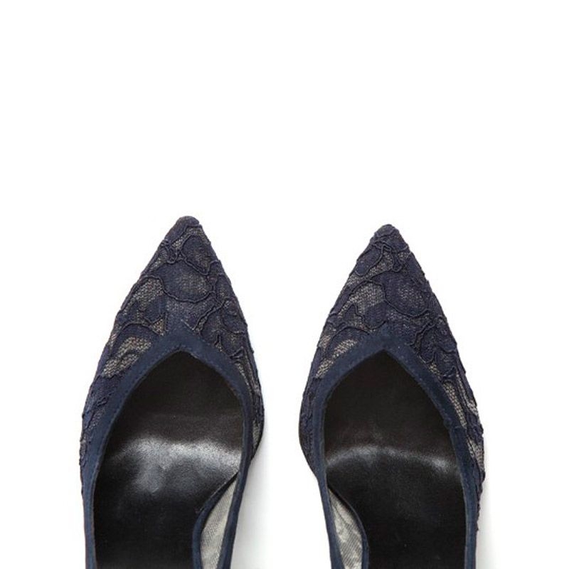 stilettos azules de ante y encaje con tacon de 10 centimetros para boda fiesta evento coctel bautizo comunion de mas34 en apparentia