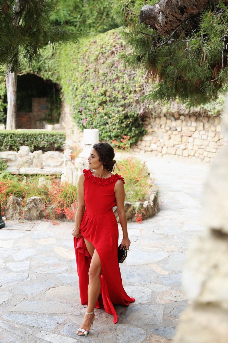 comprar online vestido invitada largo rojo con escote en la espalda de fiesta boda evento  graduacion de apparentia collection seams for a desire