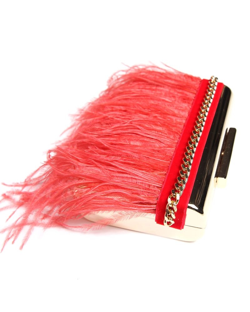 clutch de fiesta dorado con plumas coral para bodas eventos fiestas coctel bautizos comuniones graduaciones de apparentia