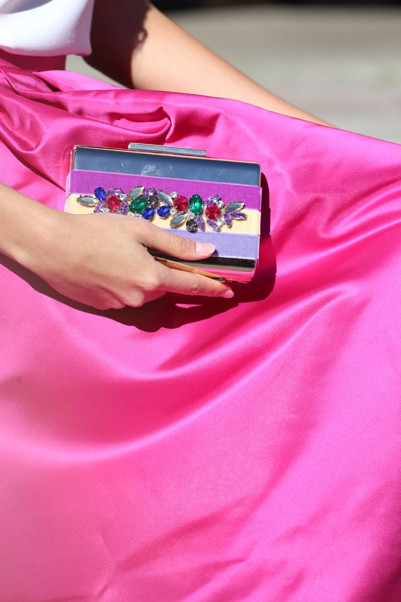 comprar online falda midi asimetrica en color frambuesa de fiesta boda evento coctel bautizo comunion de primavera verano en apparentia