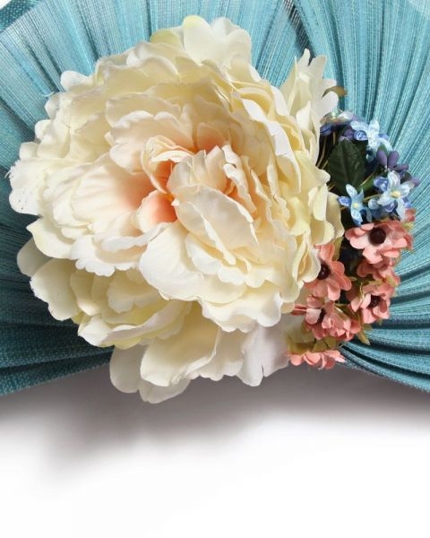 comprar online tocado azul de flores con diadema para boda evento coctel bautizo comunion fiesta graduacion de apparentia