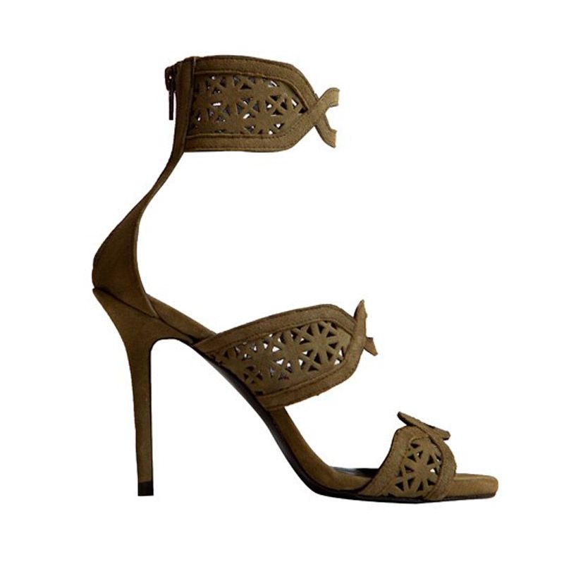 sandalia verde de tacon de ante para boda evento coctel bautizo comunion graduacion de mas34 en apparentia