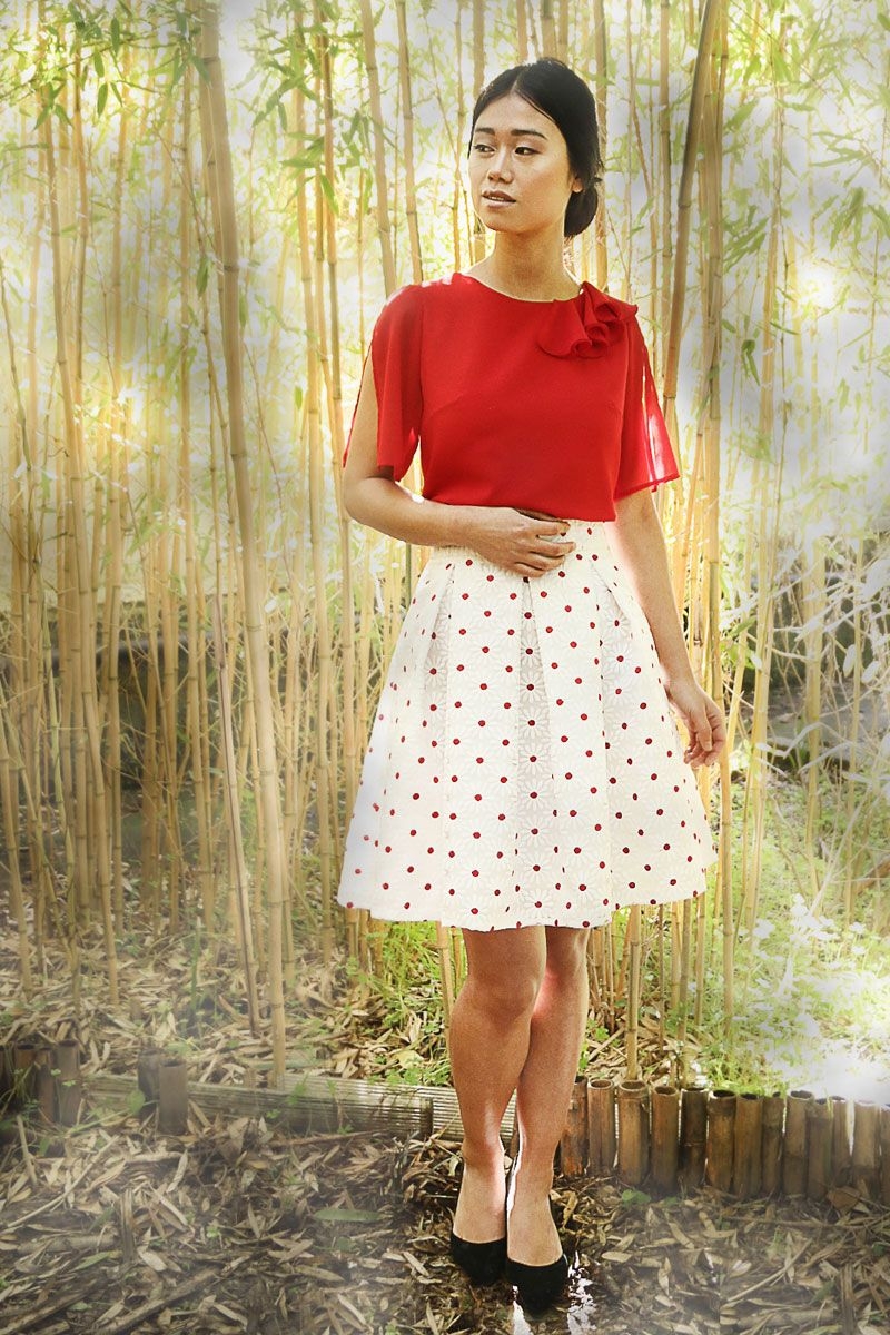 falda de vuelo midi de fiesta boda evento coctel bautizo comunion graduacion de arimoka en apparentia