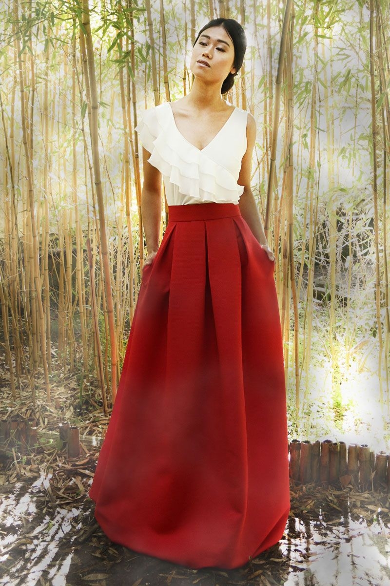 top blanco de volantes de invitada de boda fiesta evento coctel bautizo comunion graduacion de arimoka en apparentia