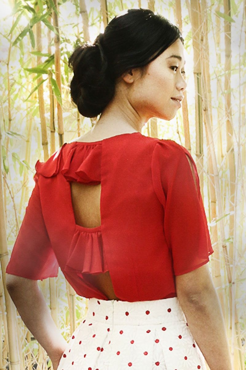 top de fiesta de manga corta para boda evento fiesta coctel bautizo comunion graduacion de arimoka en apparentia