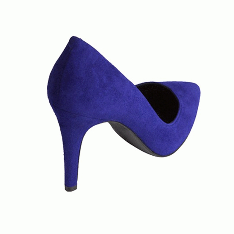 zapatos de salon de ante azul klein con tacon de 9 cm para boda evento coctel bautizo comunion graduacion de mas34 en apparentia