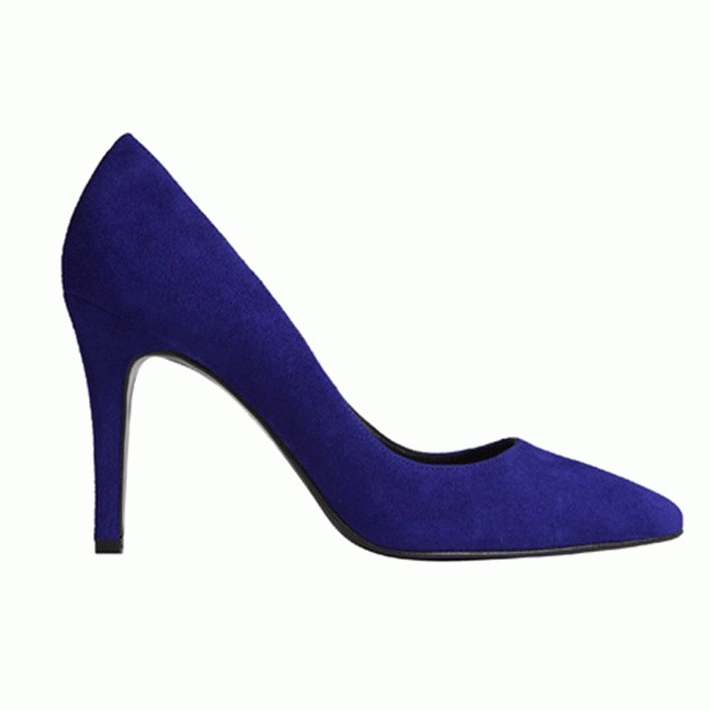Zapatos de tacon de ante azul klein de mas34 9cm