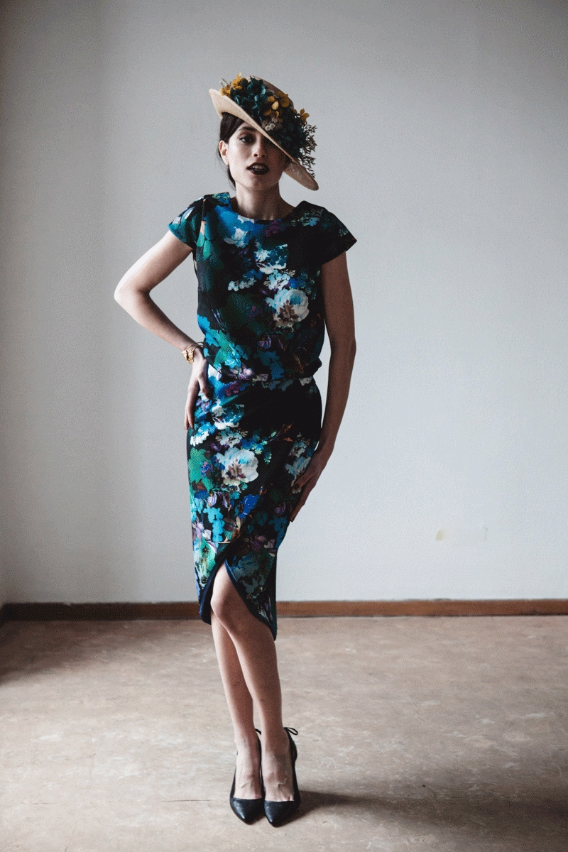 comprar online vestido midi de flores de manga corta cruzado para boda evento fiesta coctel bautizo comunion graduacion de bouret en apparentia