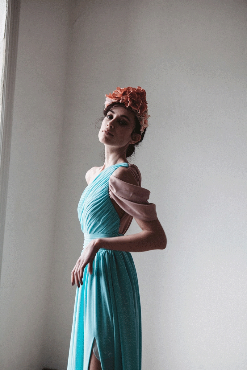 vestido azul aguamarina co