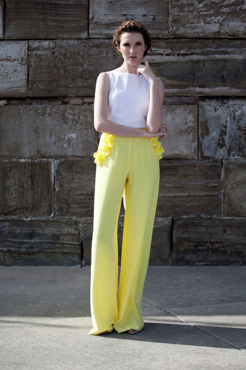 palazzo de fiesta para invitada boda evento coctel bautizo comunion graduacion en amarillo de apparentia