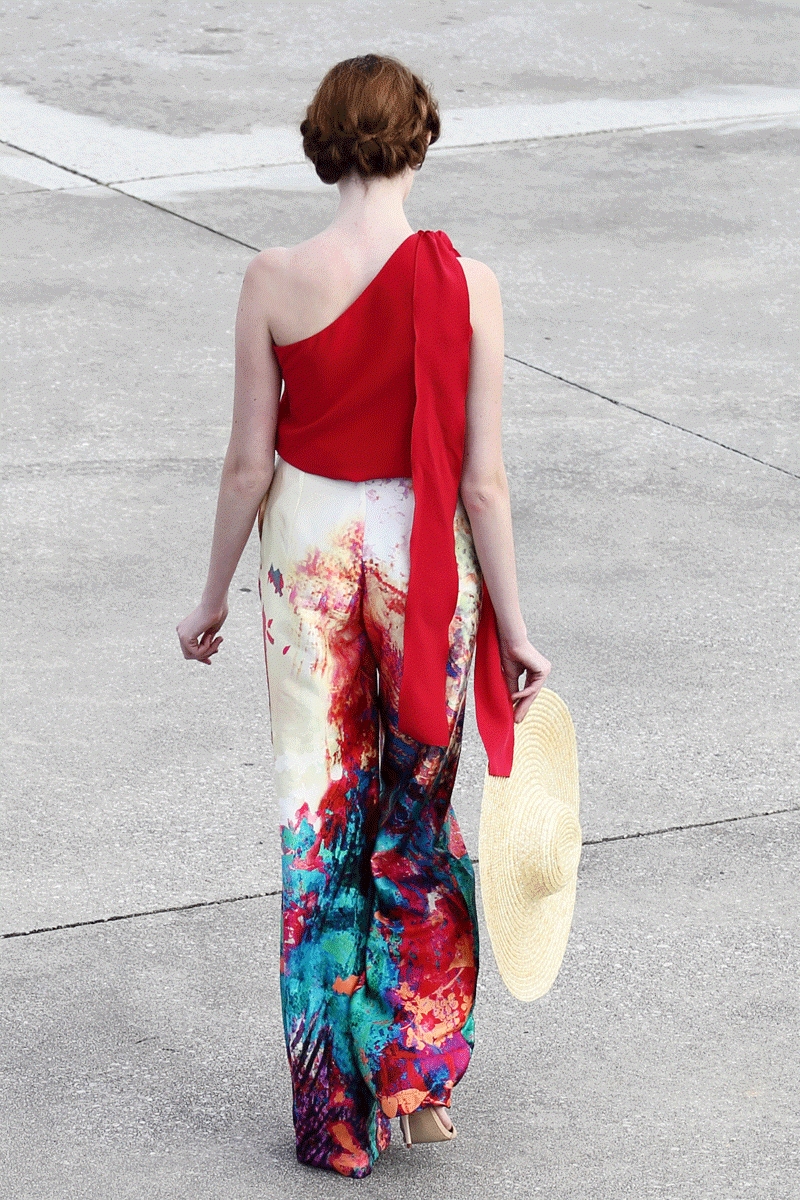 comprar online pantalones palazzo estampado de fiesta para invitada de boda fiesta evento coctel bautizo comunion graduacion de apparentia collection