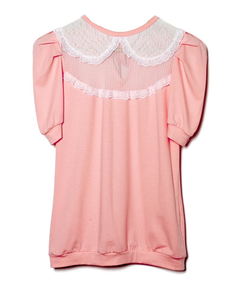 camiseta cuello bebe color salmon