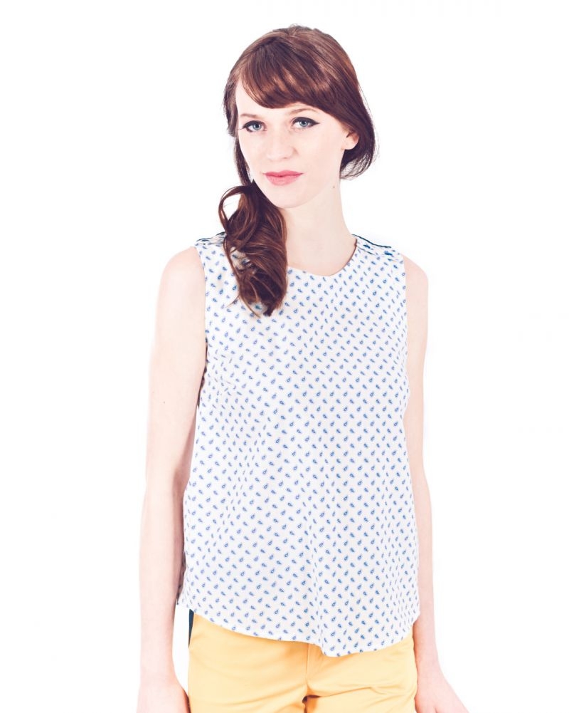 blusa sin mangas espalda cruzada andrea martinez