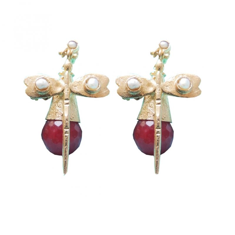 Pendientes India Rojo