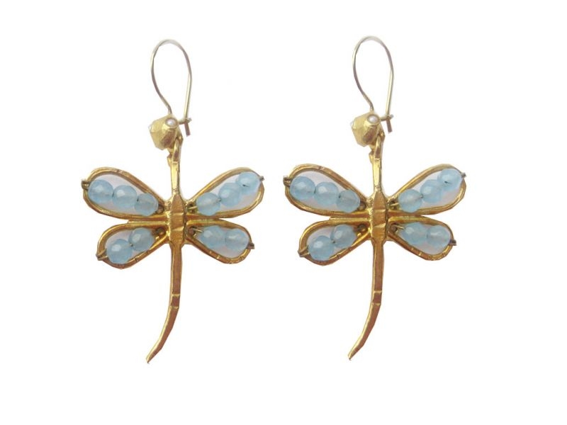 Pendientes Dragonfly Aguamarina