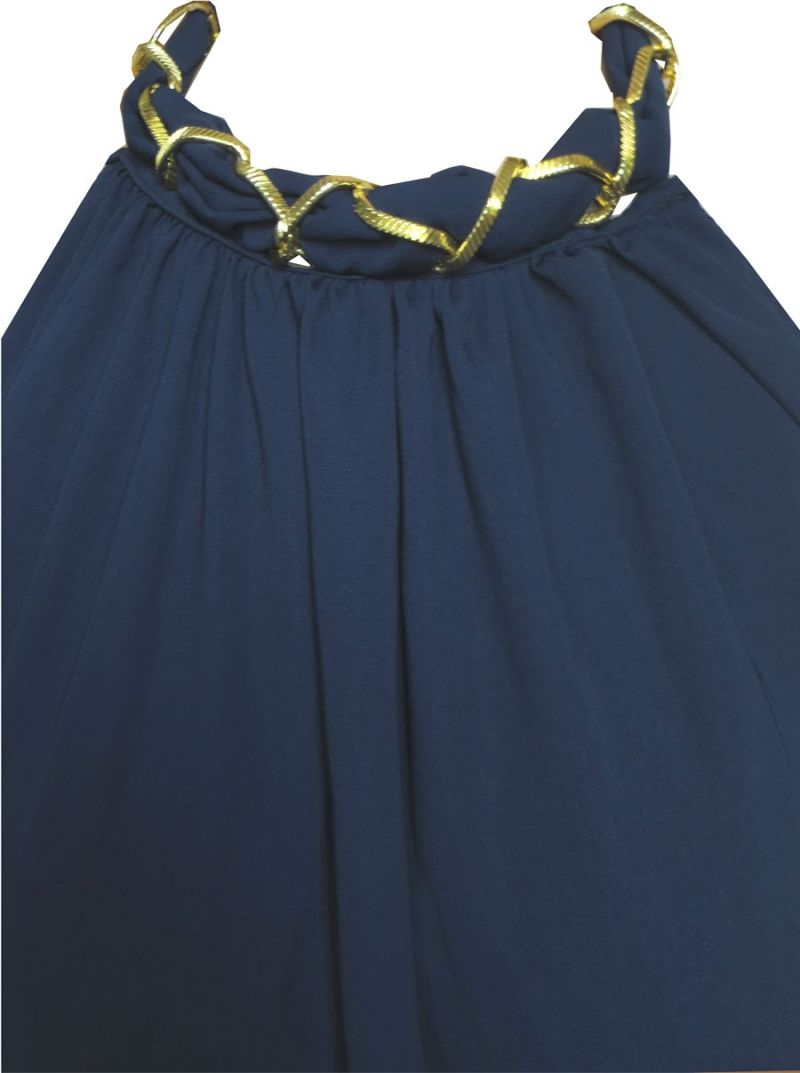 mono azul marino cuello