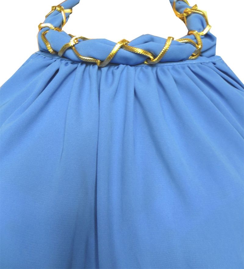 mono azul cadena cuello