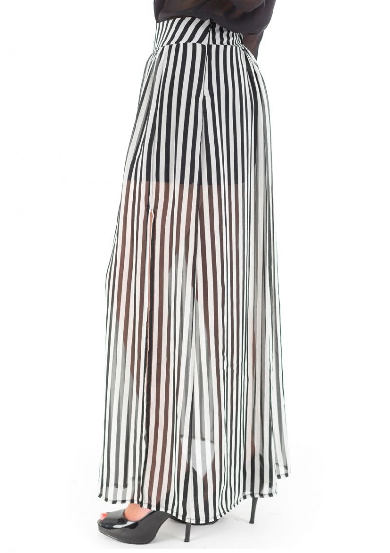 falda rayas blanco y negro lateral