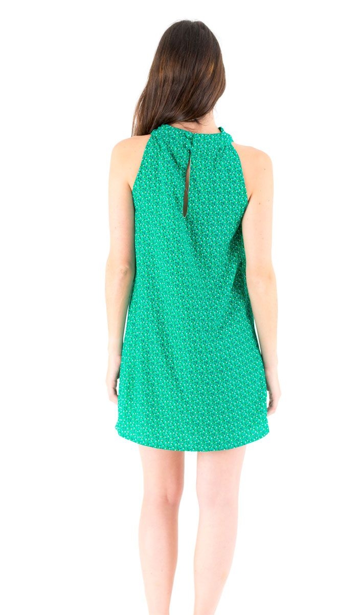 vestido  VERDE HALTER ESPALDA