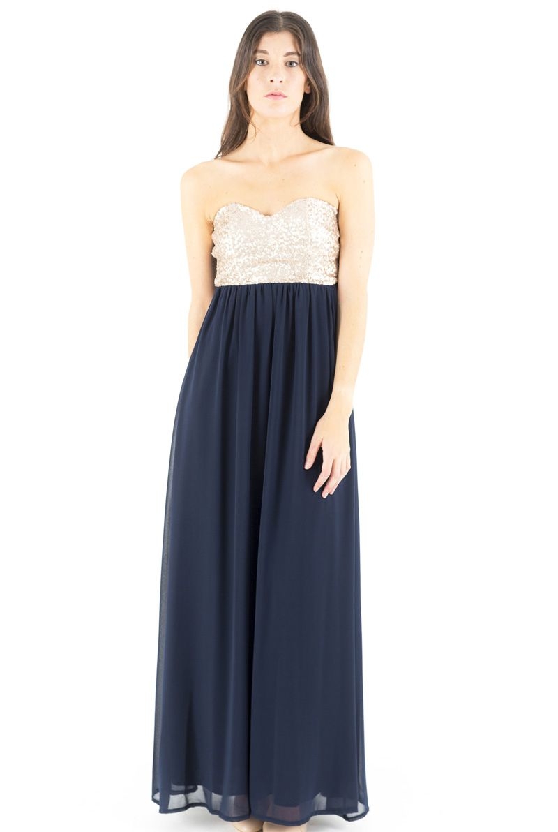 vestido lentejuelas azul