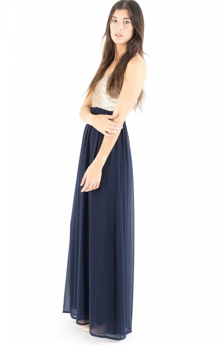 vestido lentejuelas azul