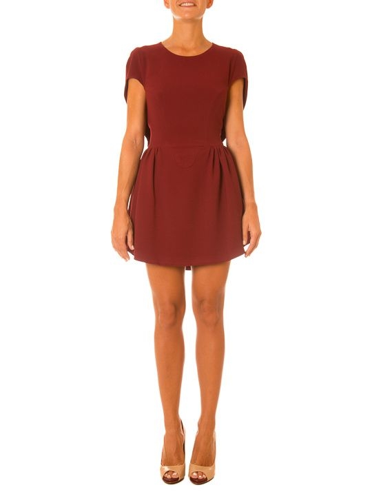 vestido capa corta granate