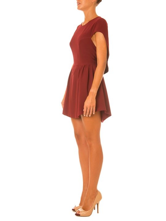 vestido capa corta granate