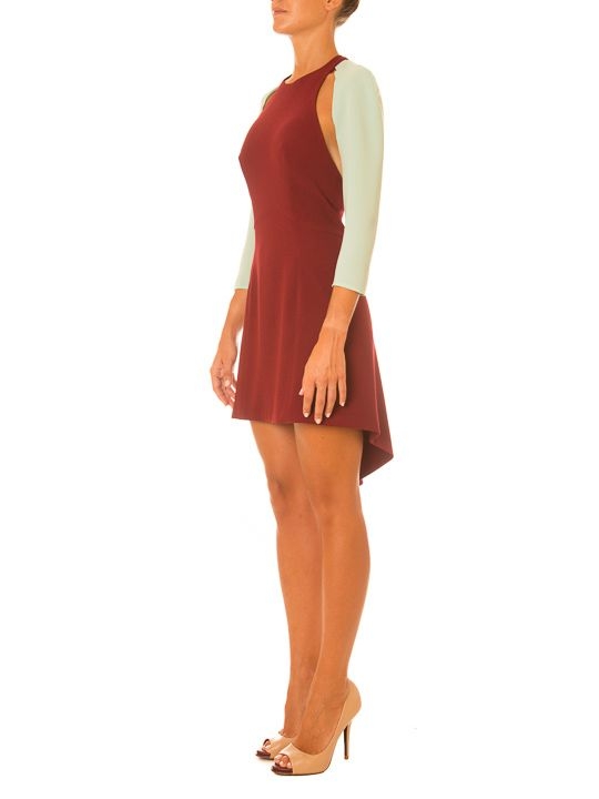 vestido mangas granate lateral