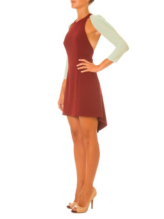 vestido mangas granate lateral2