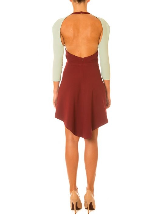 vestido mangas granate espalda