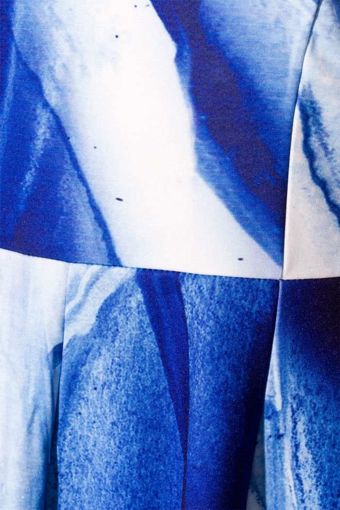 Vestido Skater Estampado Azul