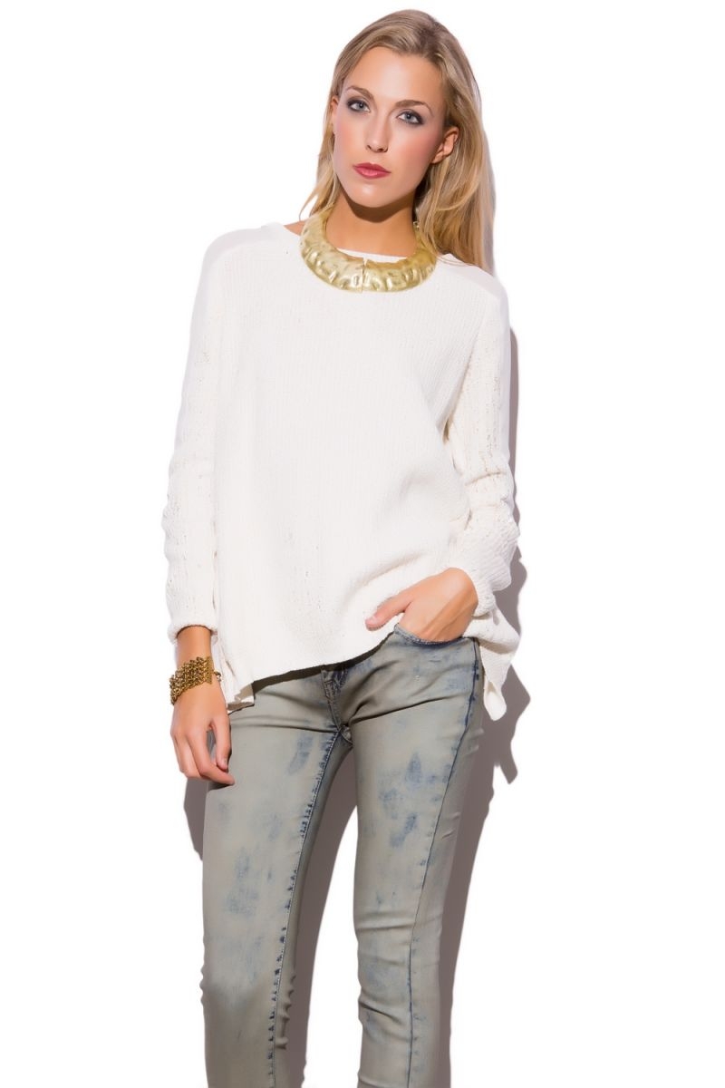 Sueter con espalda abierta blanco